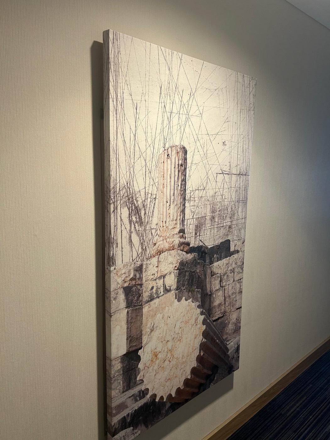 Raw material — a second decommissioned canvas, ready to be cut